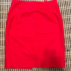 Red J. Crew Pencil Skirt
